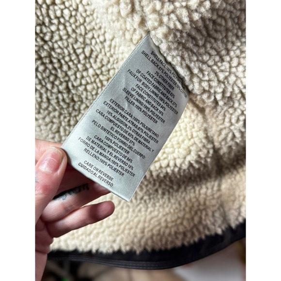 Levi Strauss Co Mens Faux Leather Sherpa Lined Trucker Jacket Dark Brown Size M - Picture 14 of 16